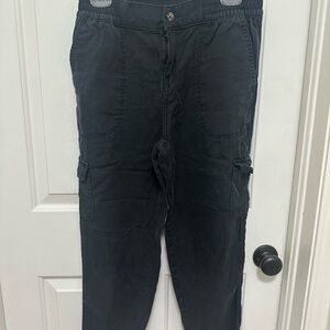 Wonderly Black Cargo Pants women’s PS button closure